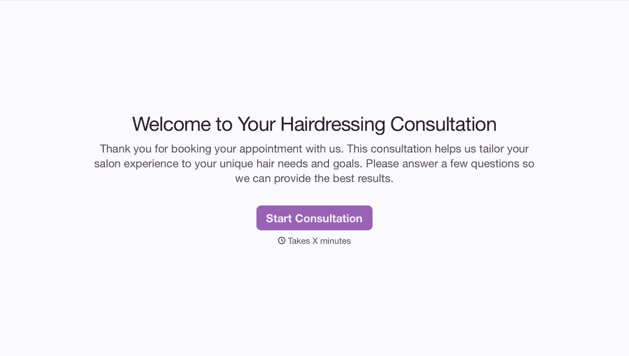 Hairdressing Consultation Form Template