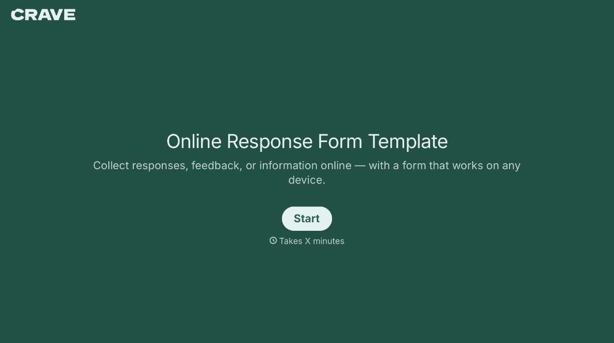 Online Response Form Template