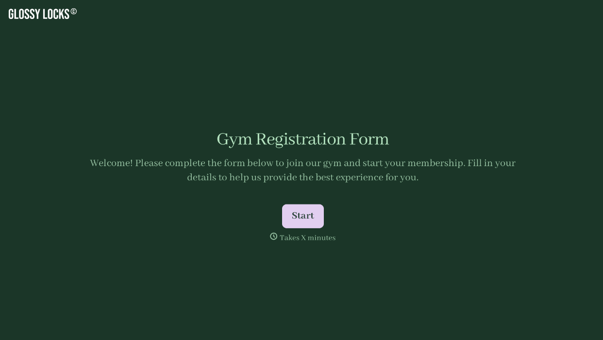 Gym Registration Form Template