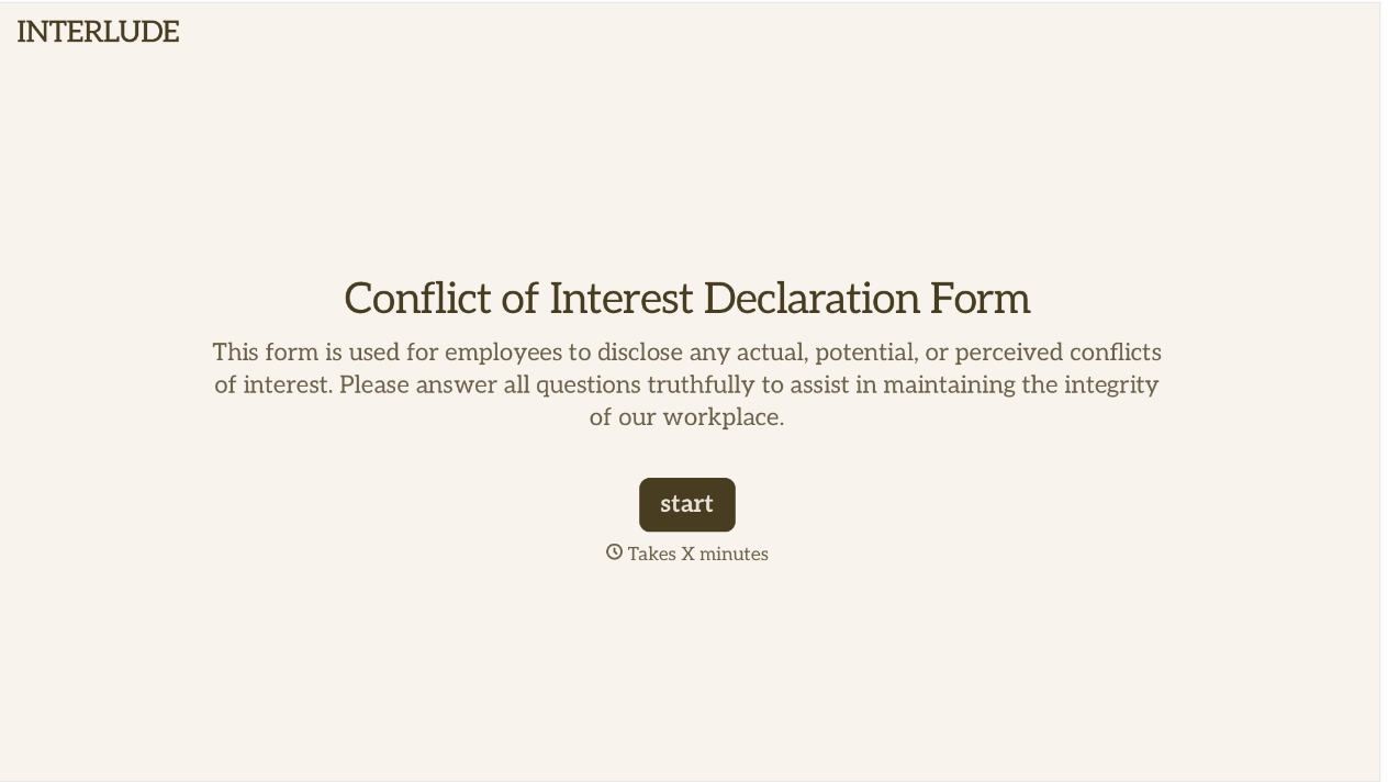 Conflict of Interest Declaration Form Template