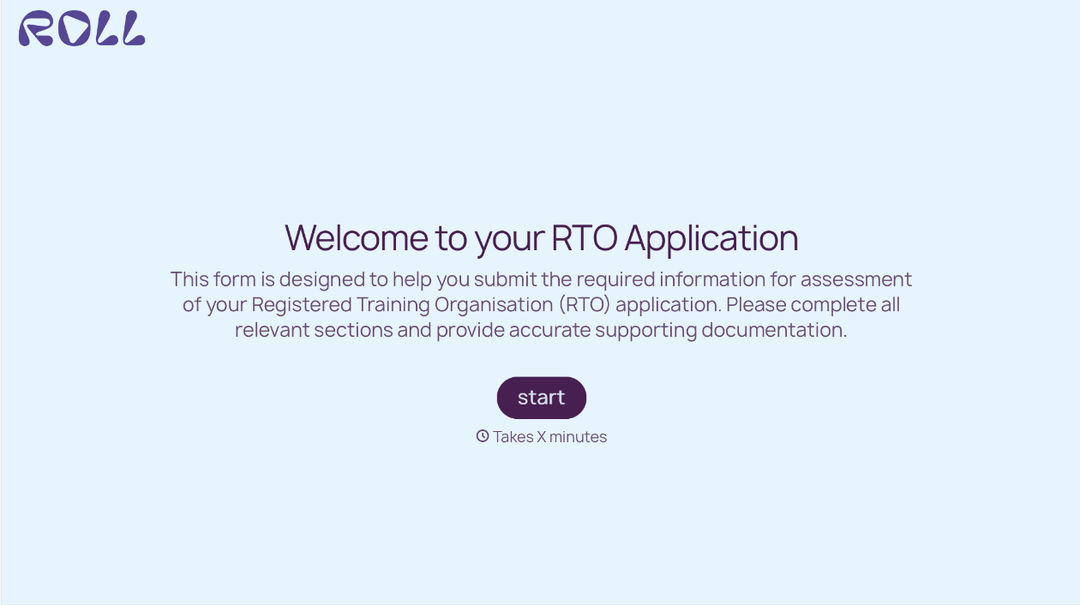 RTO Application Form Template