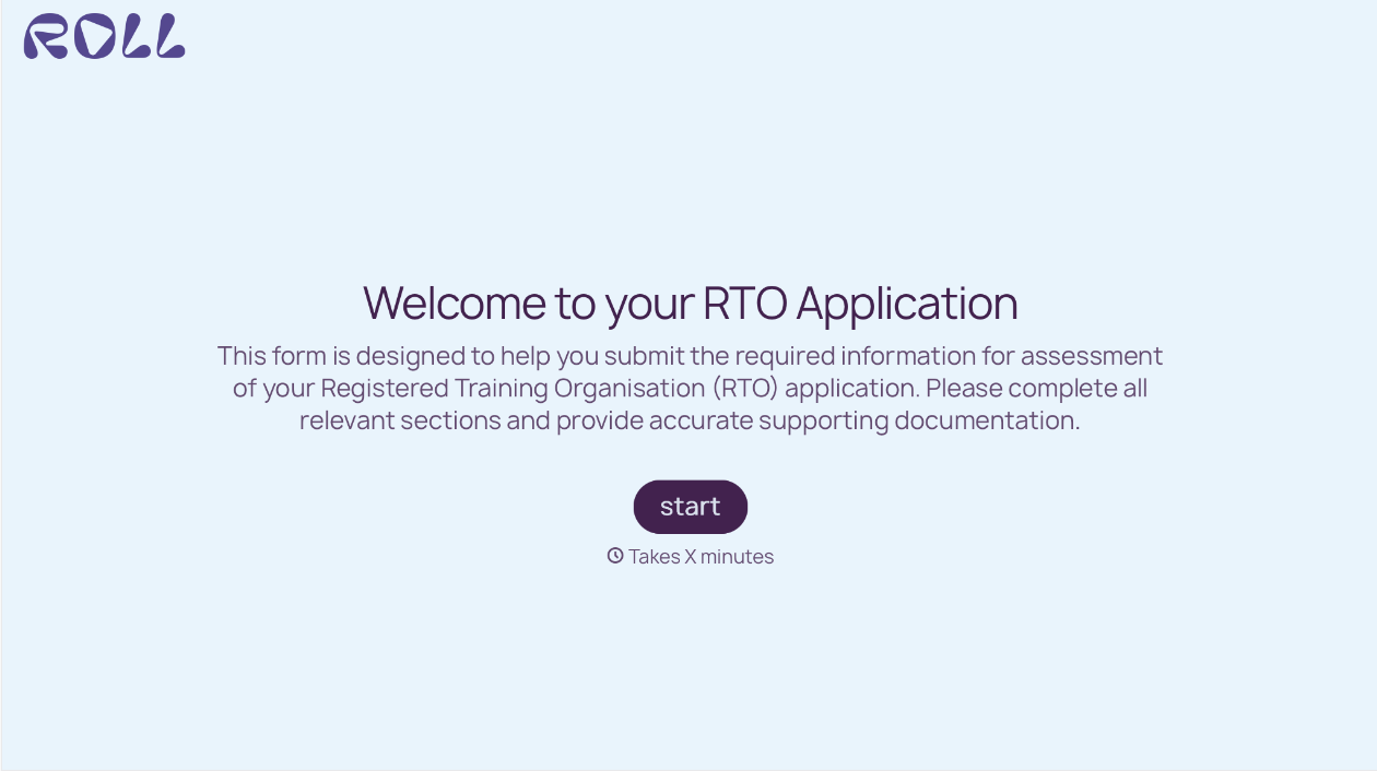 RTO Application Form Template