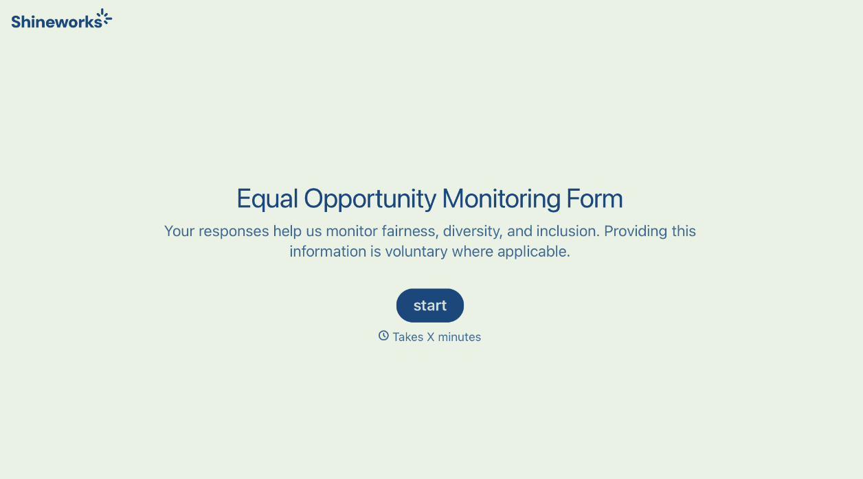 Equal Opportunity Monitoring Form Template