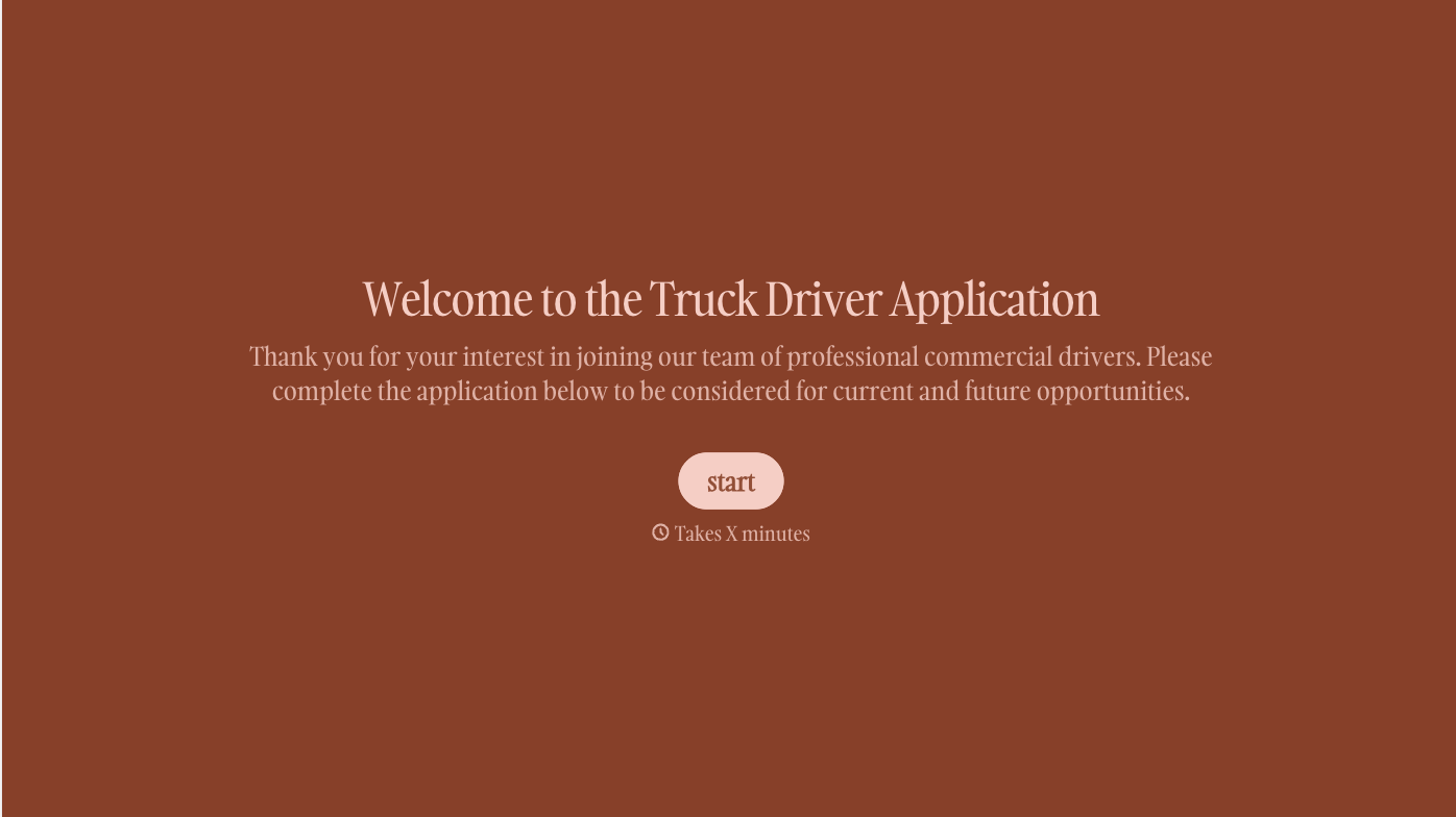 Truck Driver Application Form Template
