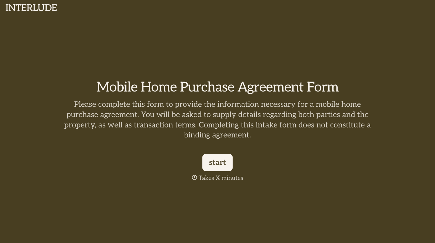 Mobile Home Purchase Agreement Form