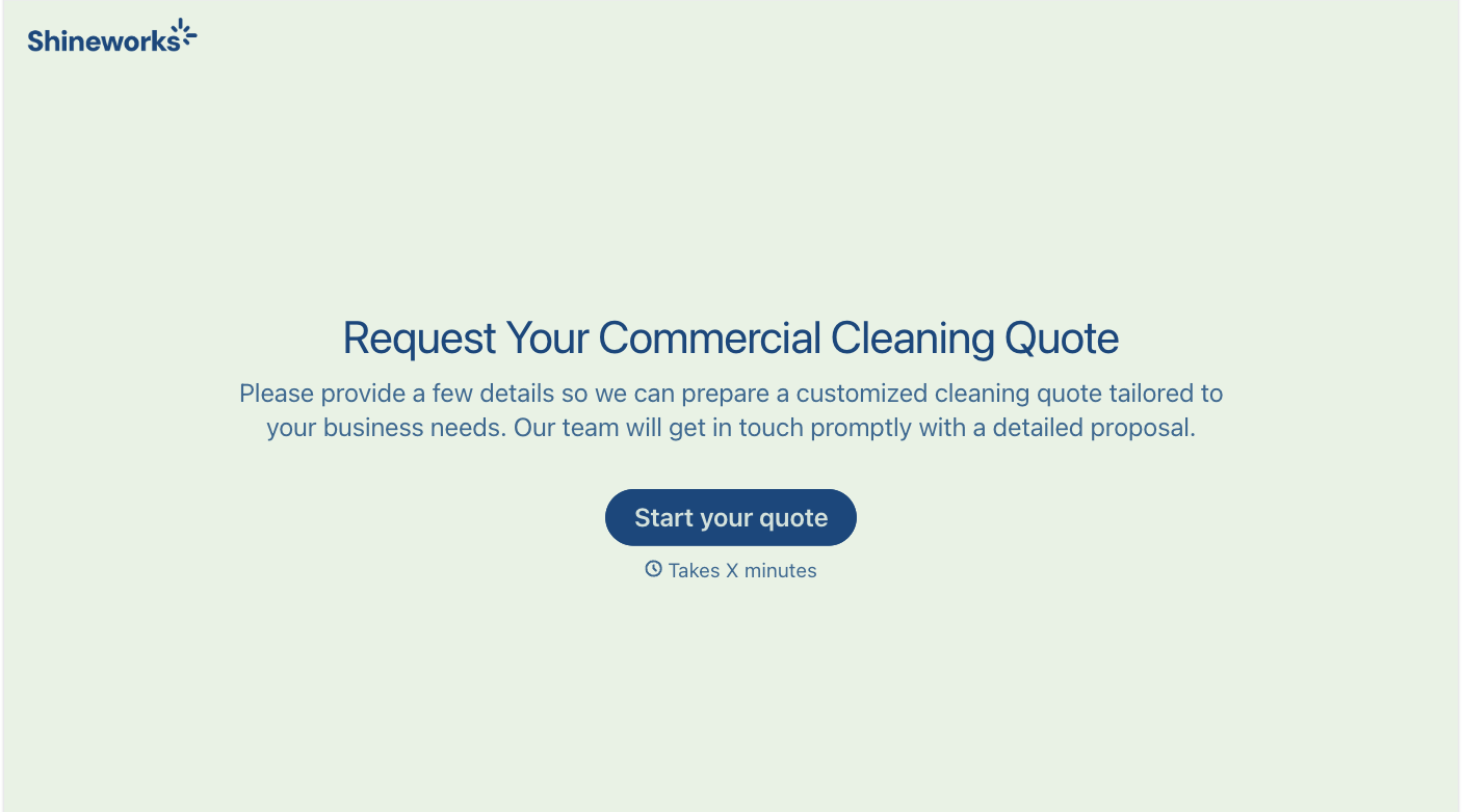 Commercial Cleaning Quote Form Template