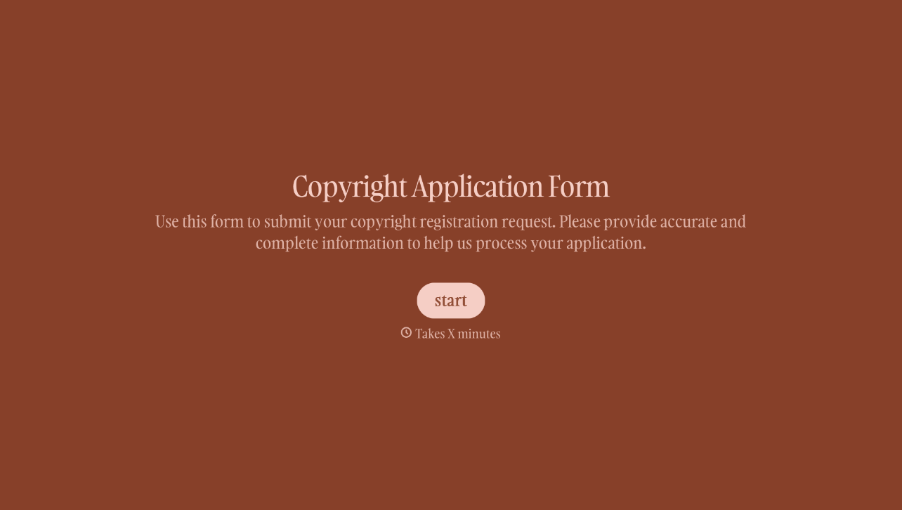Copyright Application Form Template