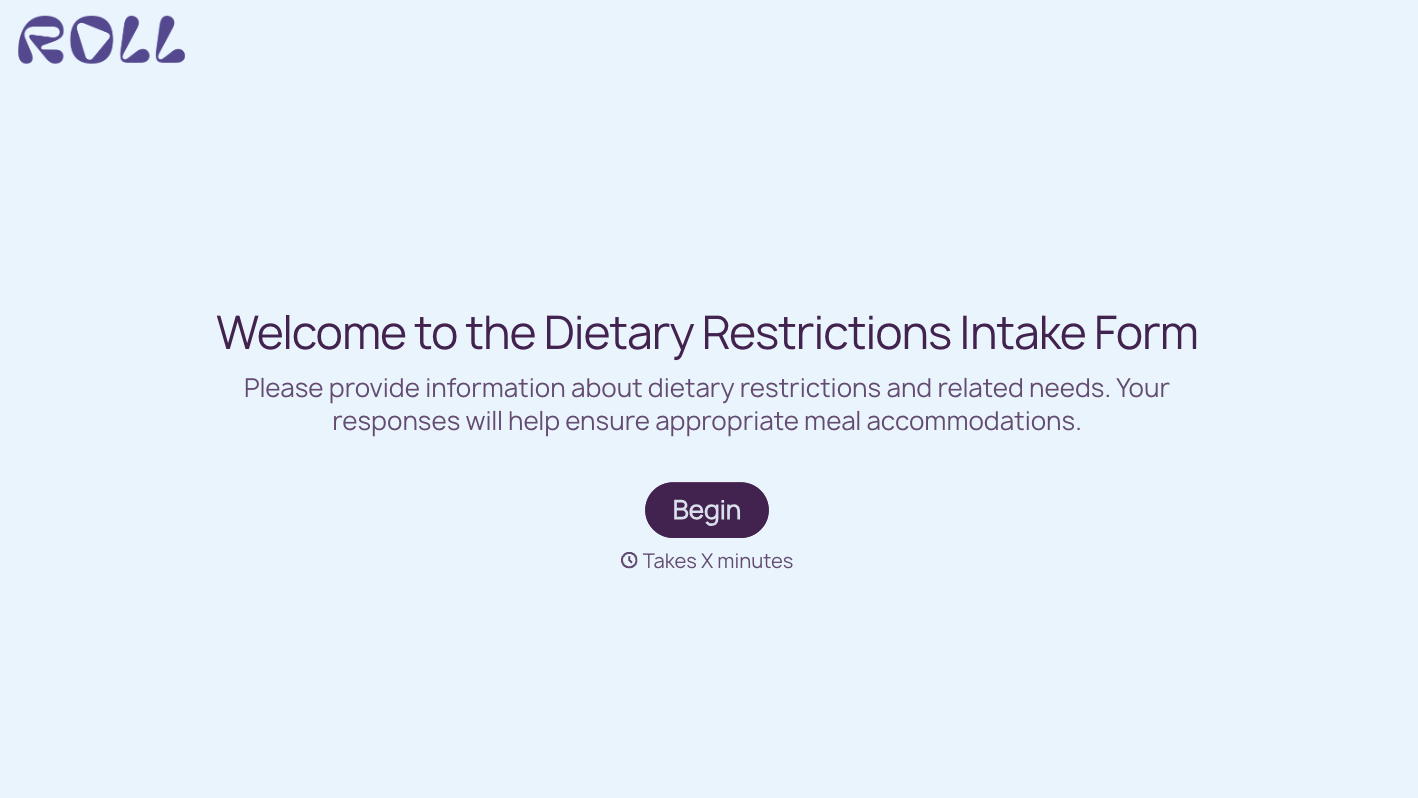 Dietary Restrictions Form Template