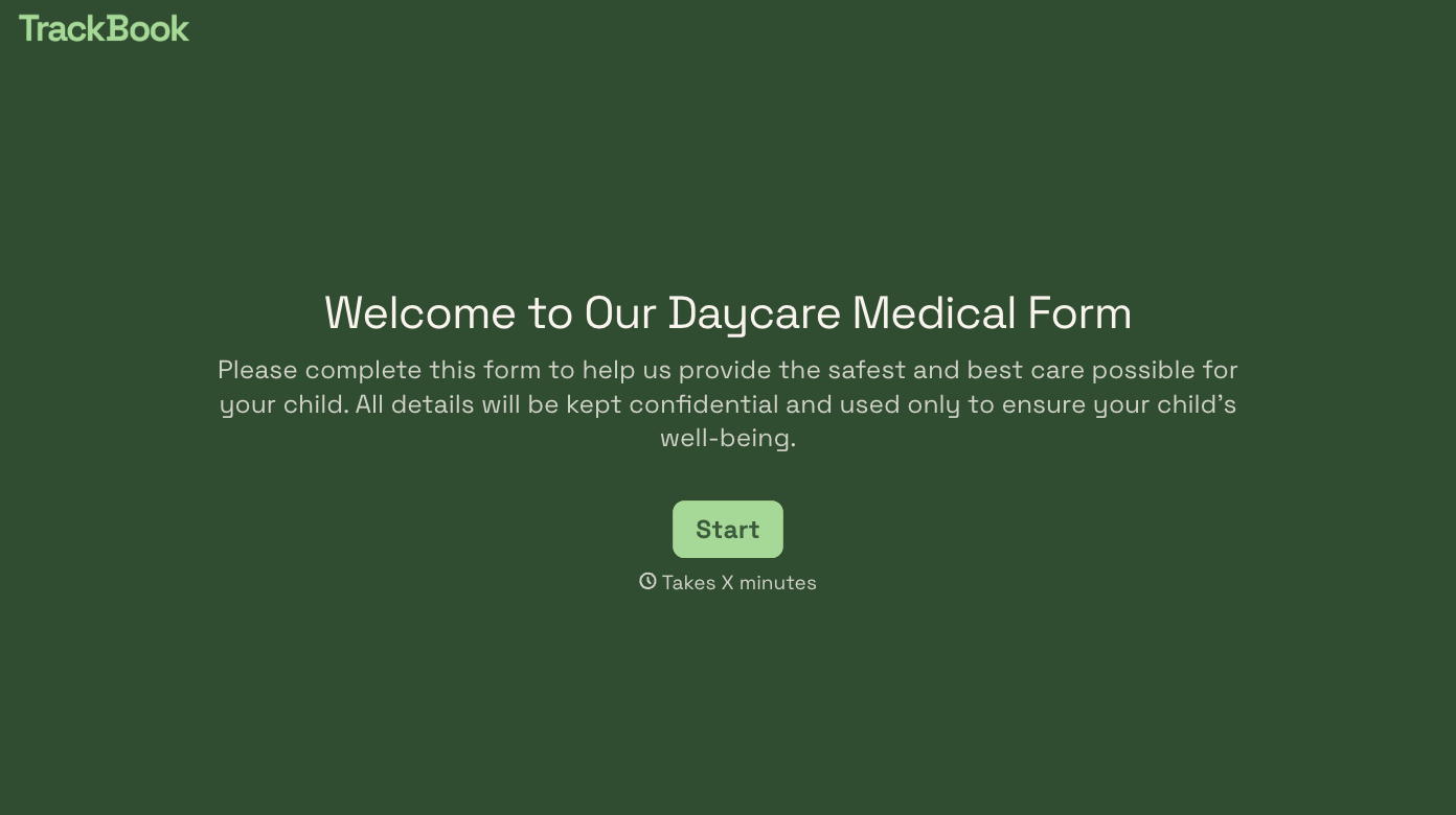 EN (Live website) Typeform Share Daycare Medical Form Template daycare-medical-form-template webflow-prod.typeform.com/templates/ daycare-medical-form-template Note: this field is searchable by Algolia Daycare Medical Form Template Keep the medical