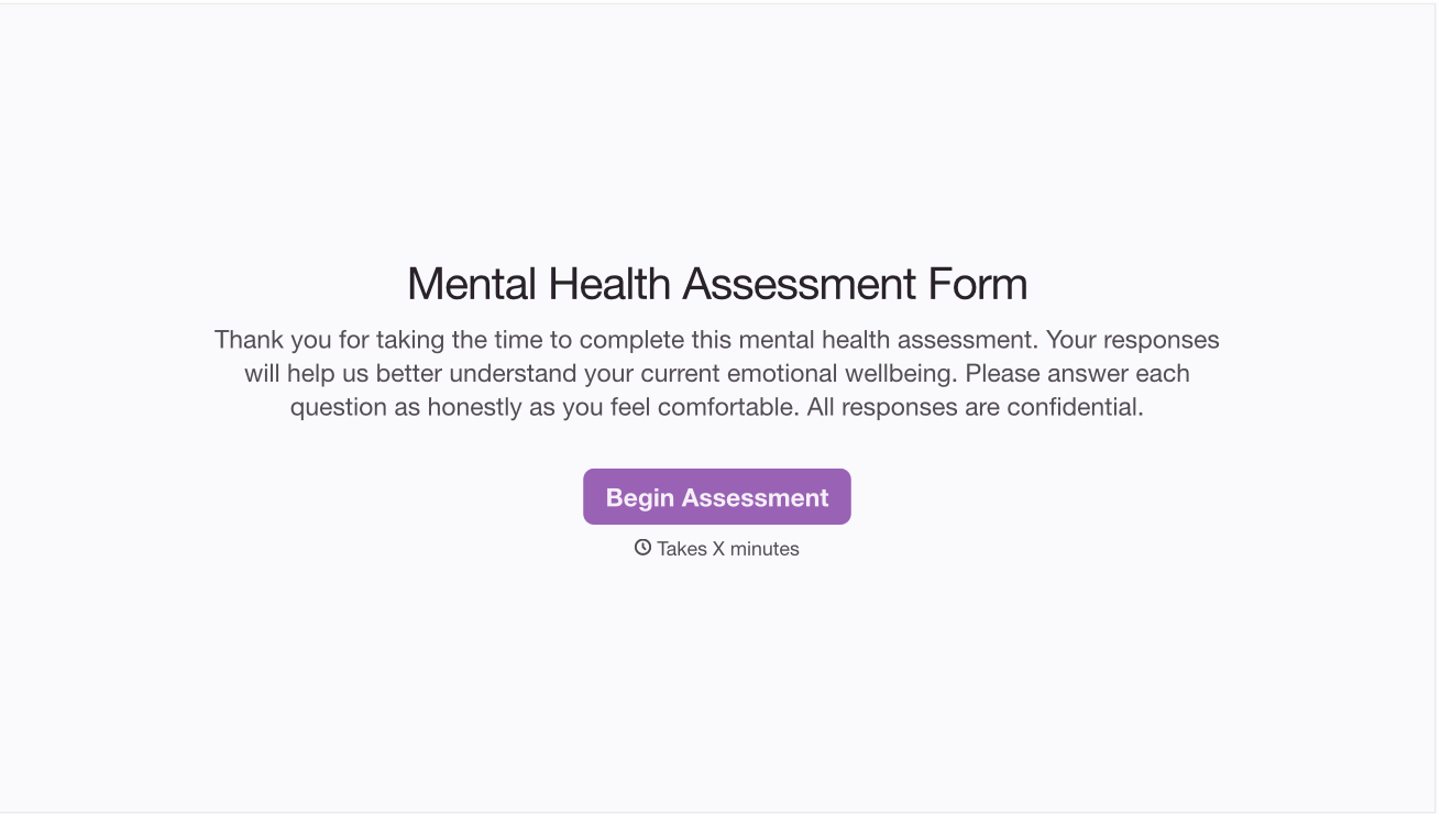 Mental Health Assessment Form Template