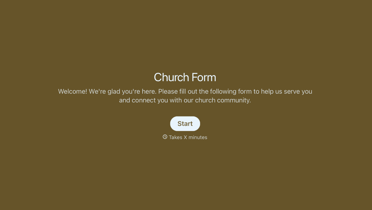 Church Form Template