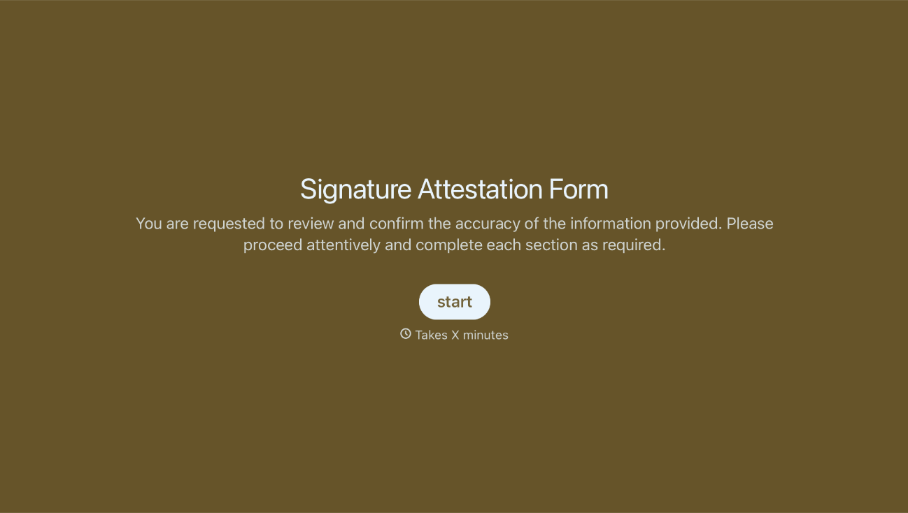 Signature Attestation Form Template