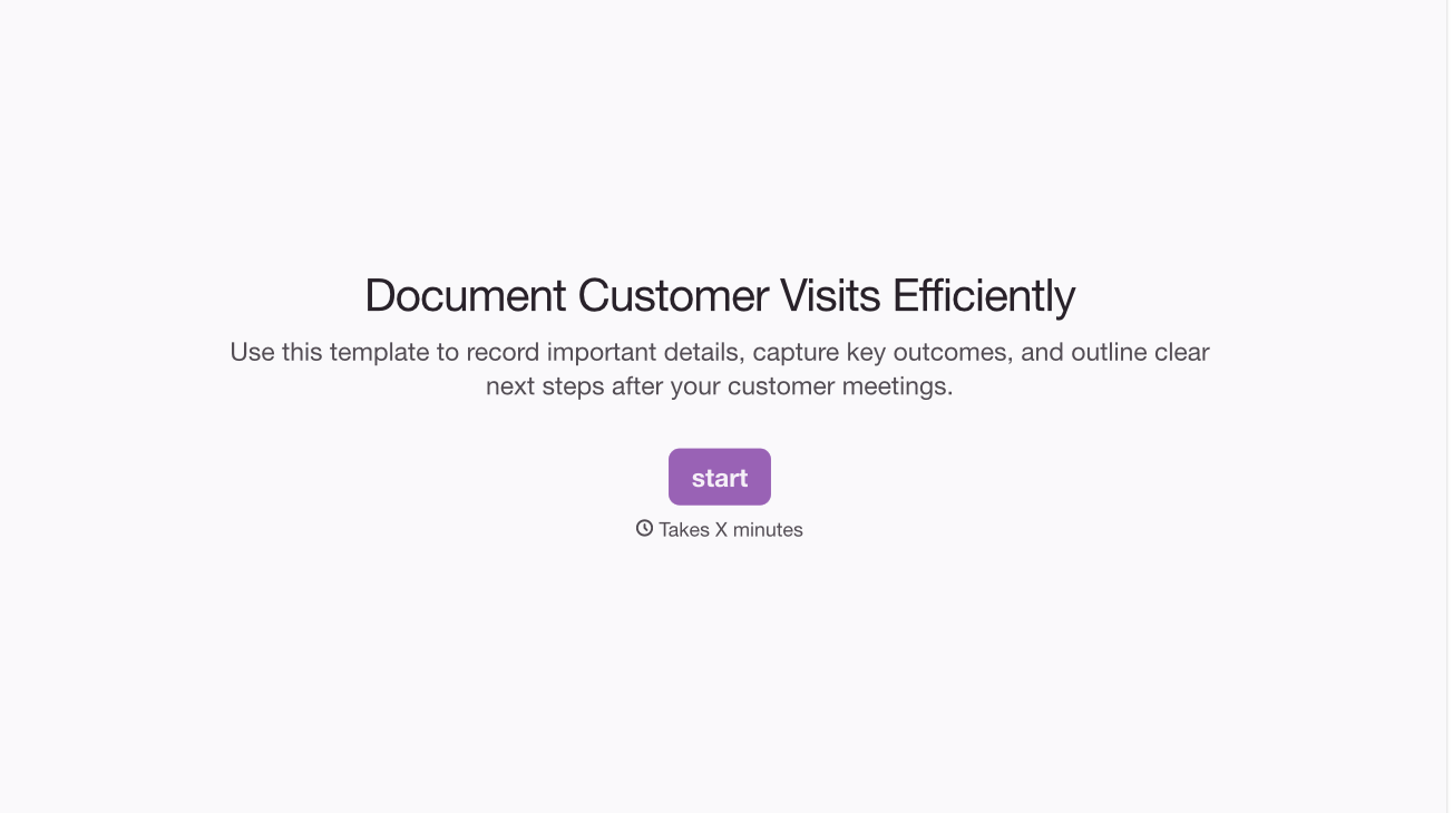 Customer Visit Report Form Template