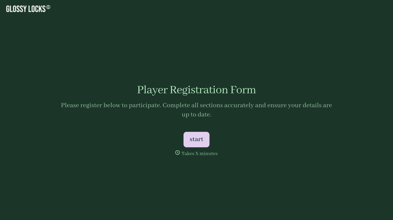Player Registration Form Template