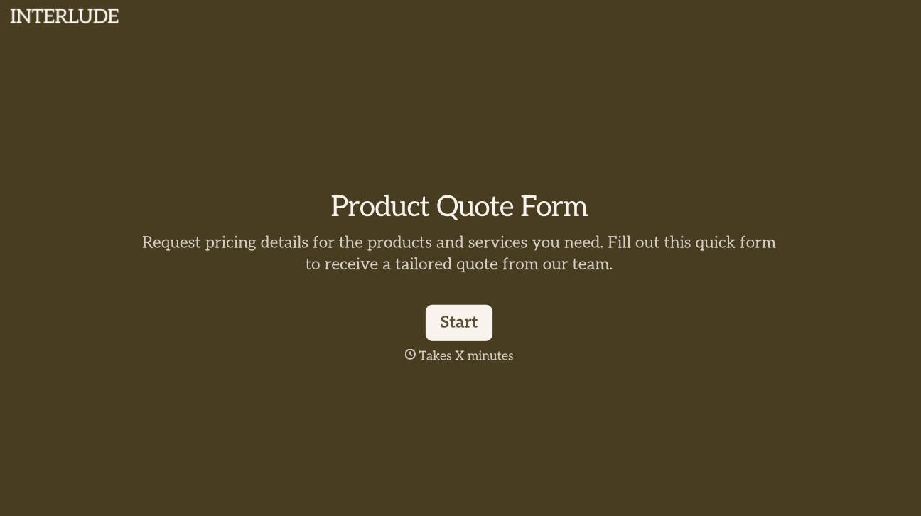 Product Quote Form Template