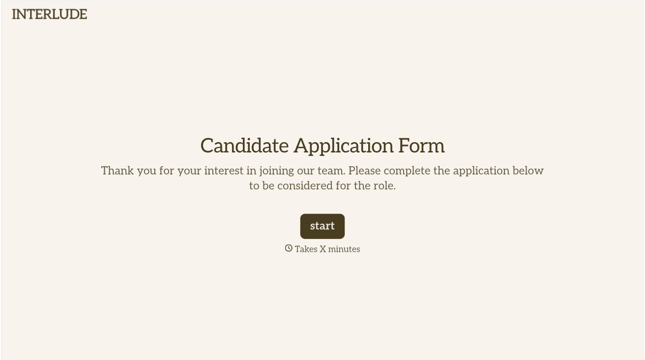 Candidate Application Form Template
