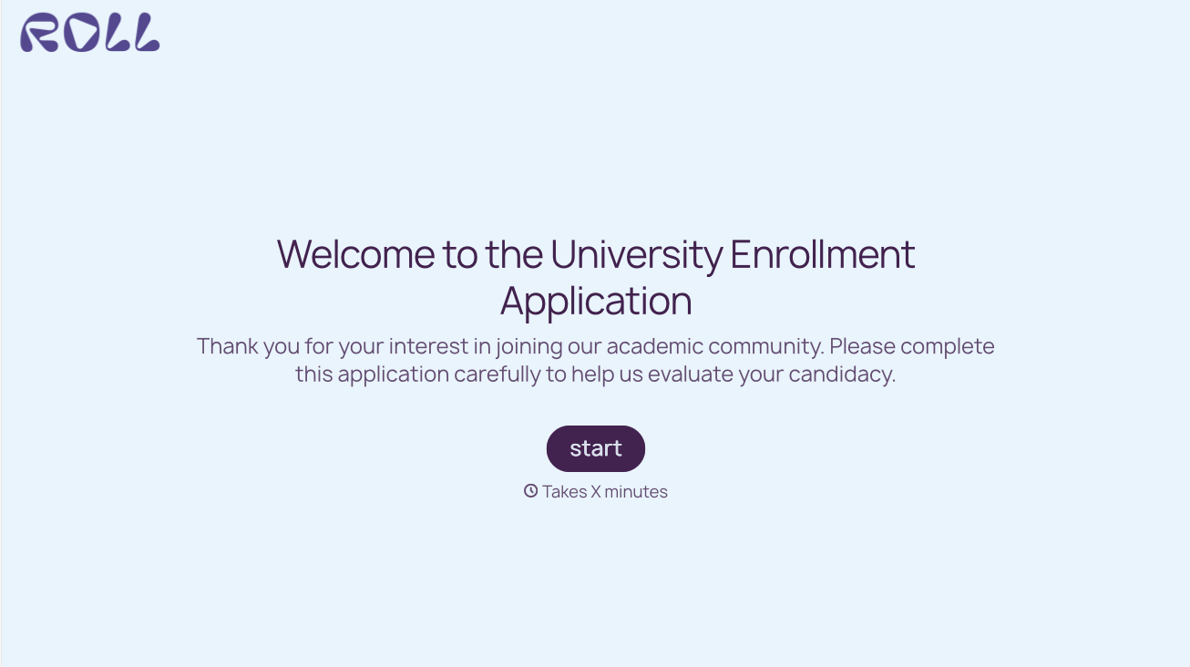 University Enrollment Form Template