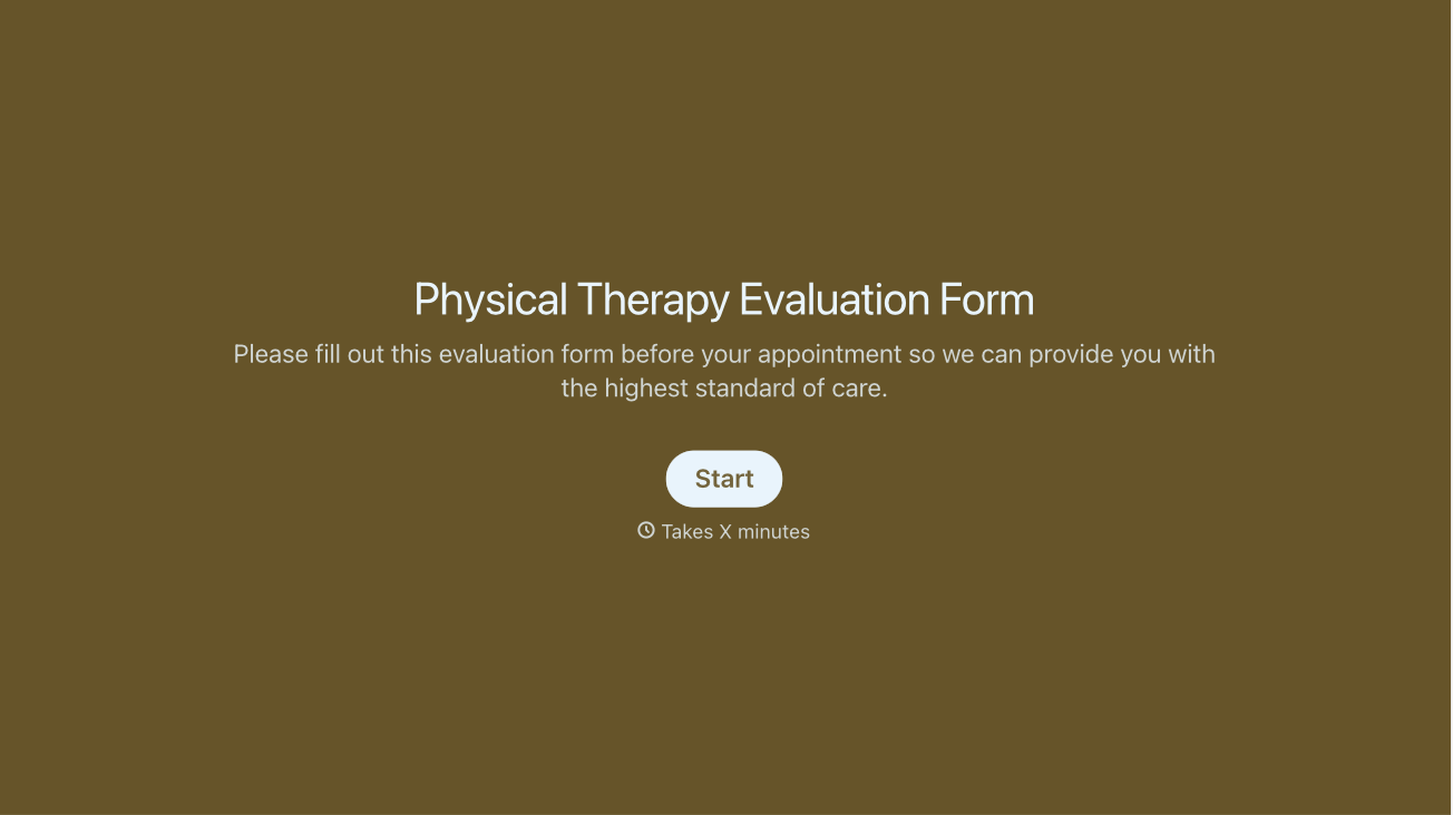 Physical Therapy Evaluation Form Template