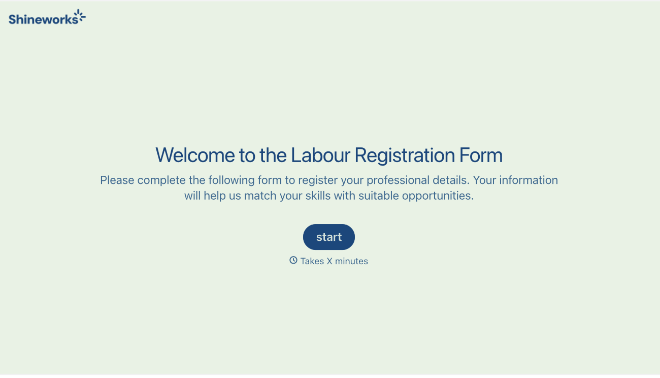 Labour Registration Form Template