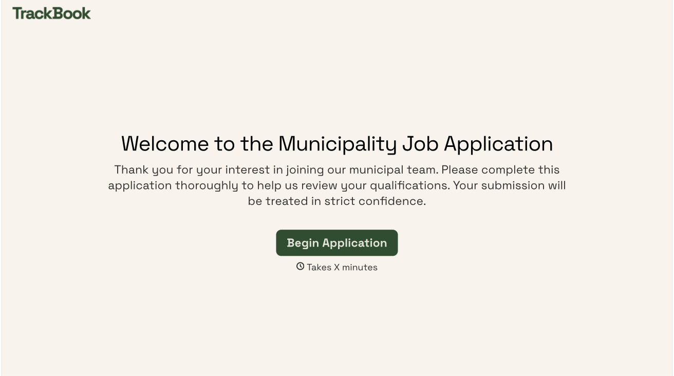 Municipality Job Application Form Template