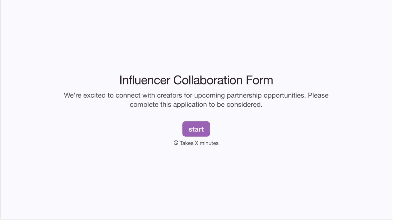 Influencer Collaboration Form Template