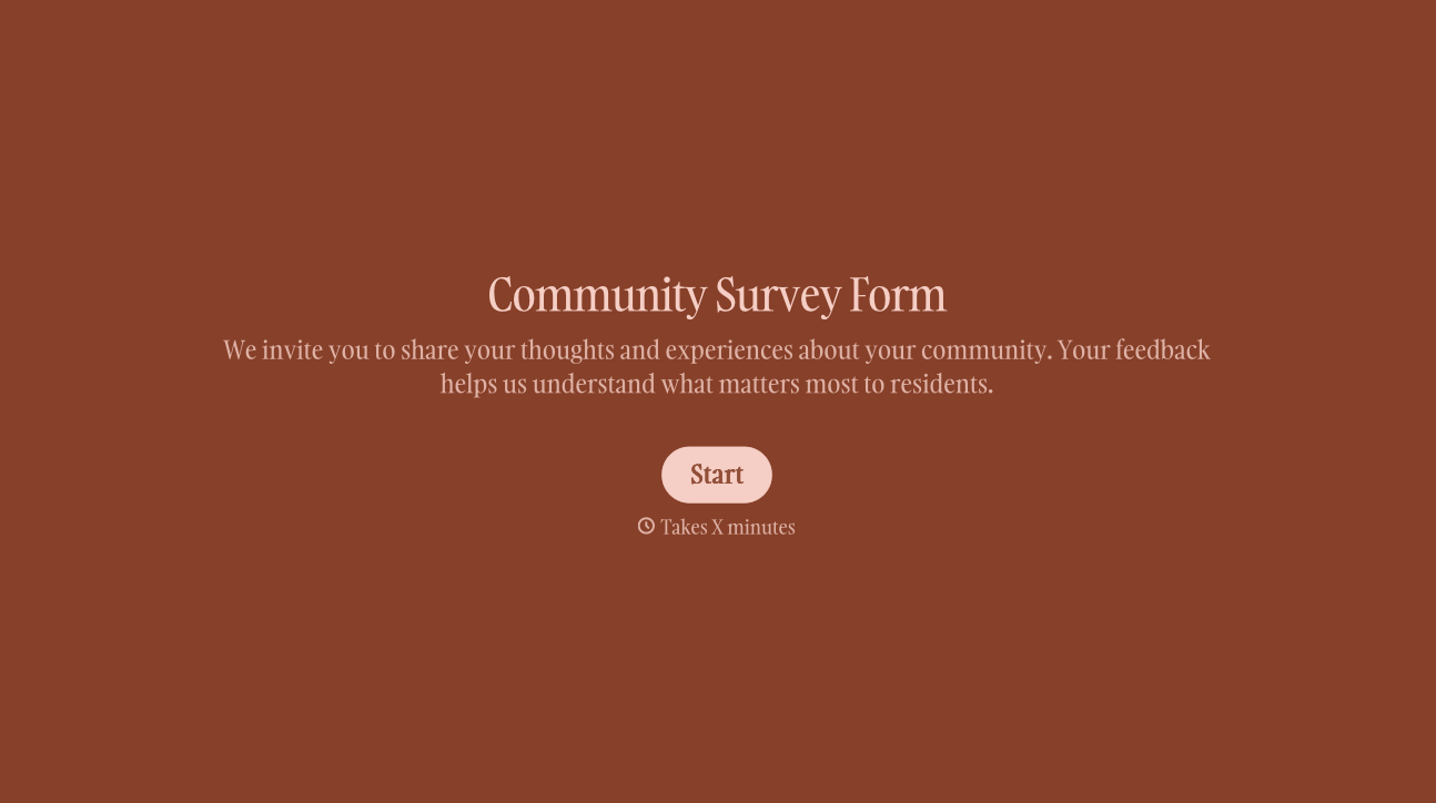 Community Survey Form Template