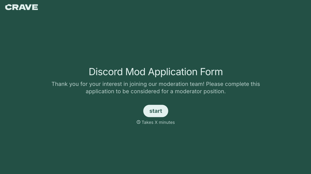 Discord Mod Application Form Template