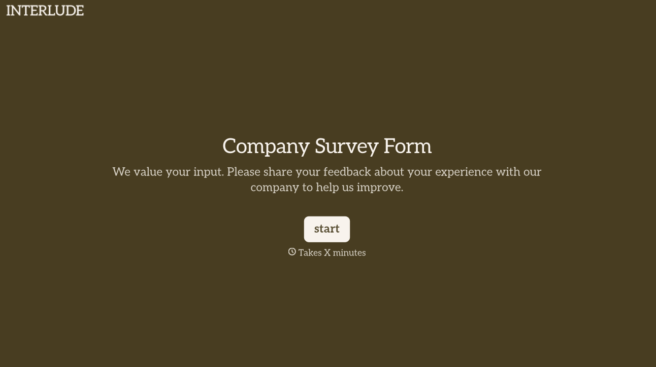 Company Survey Form Template