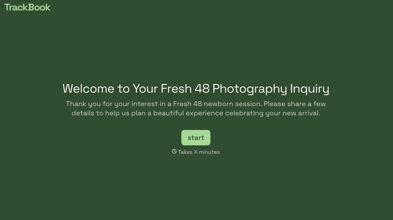 Fresh 48 Photography Session Form Template