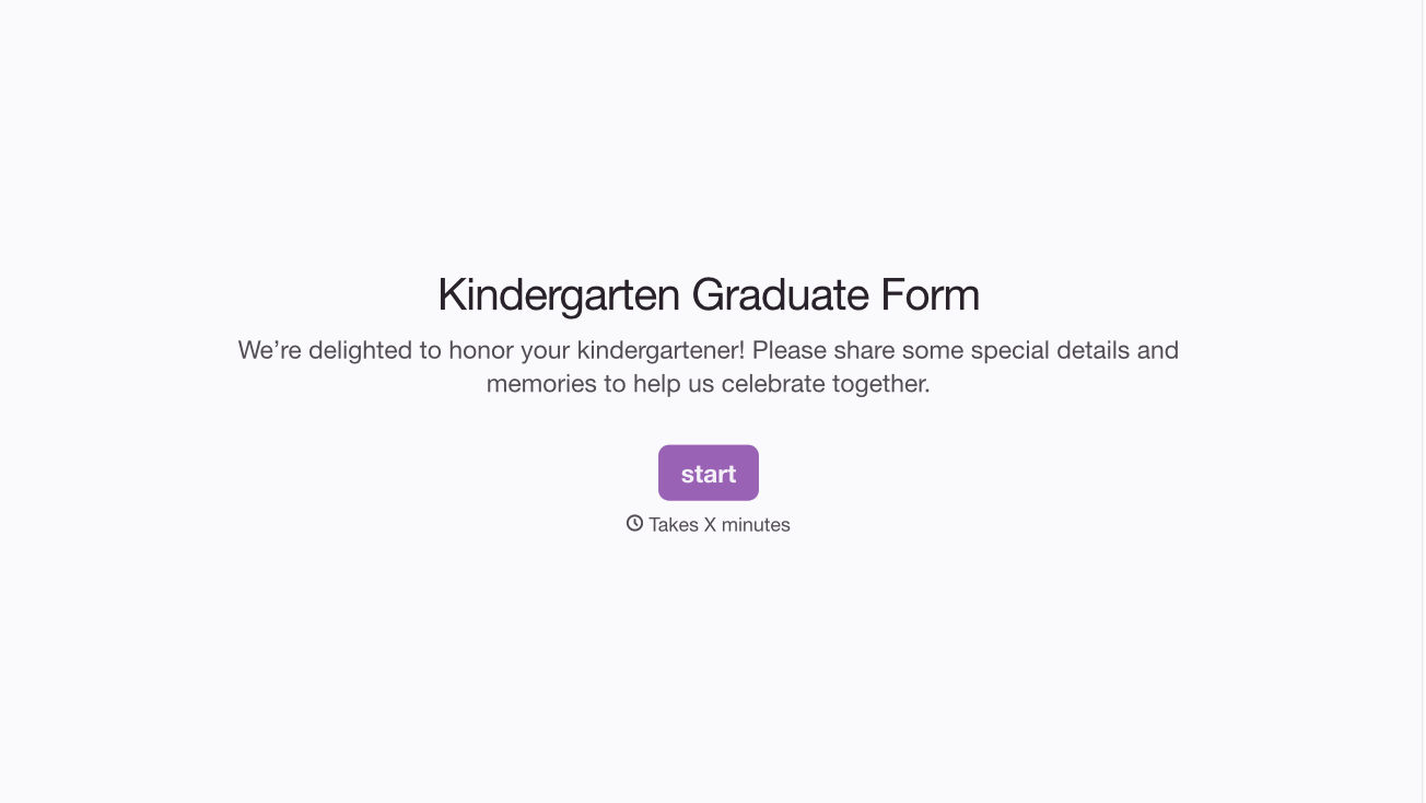 Kindergarten Graduate Form Template