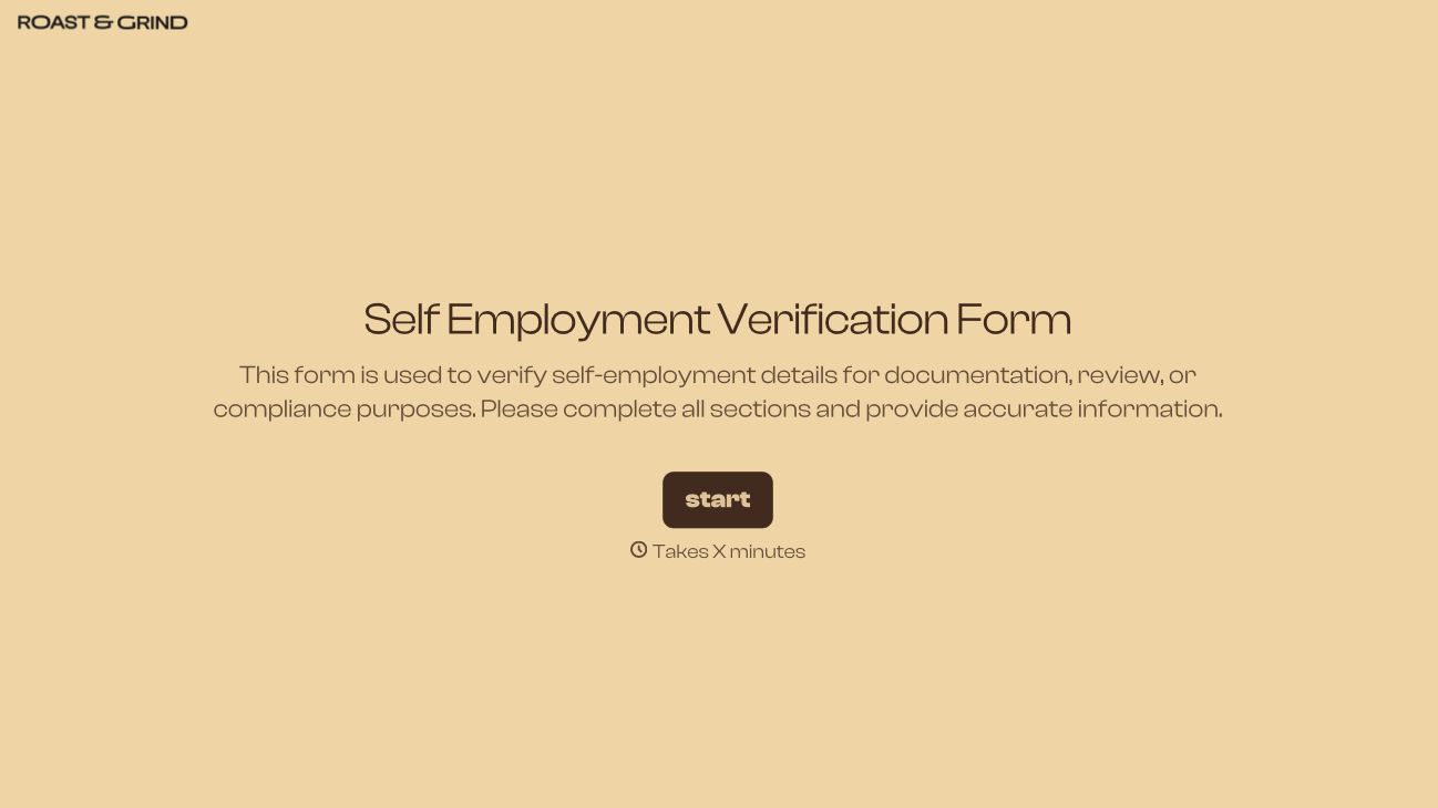 Self Employment Verification Form Template