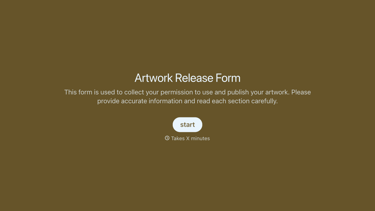 Artwork Release Form Template