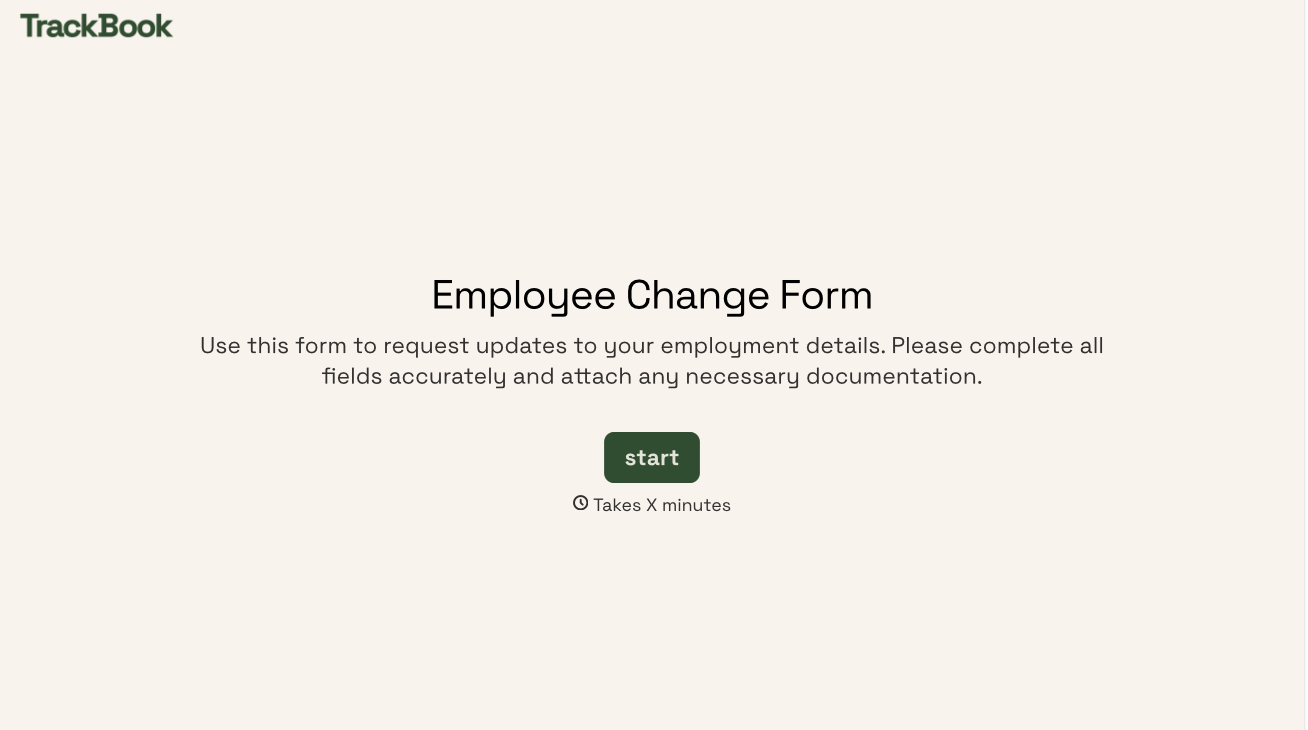 Employee Change Form Template