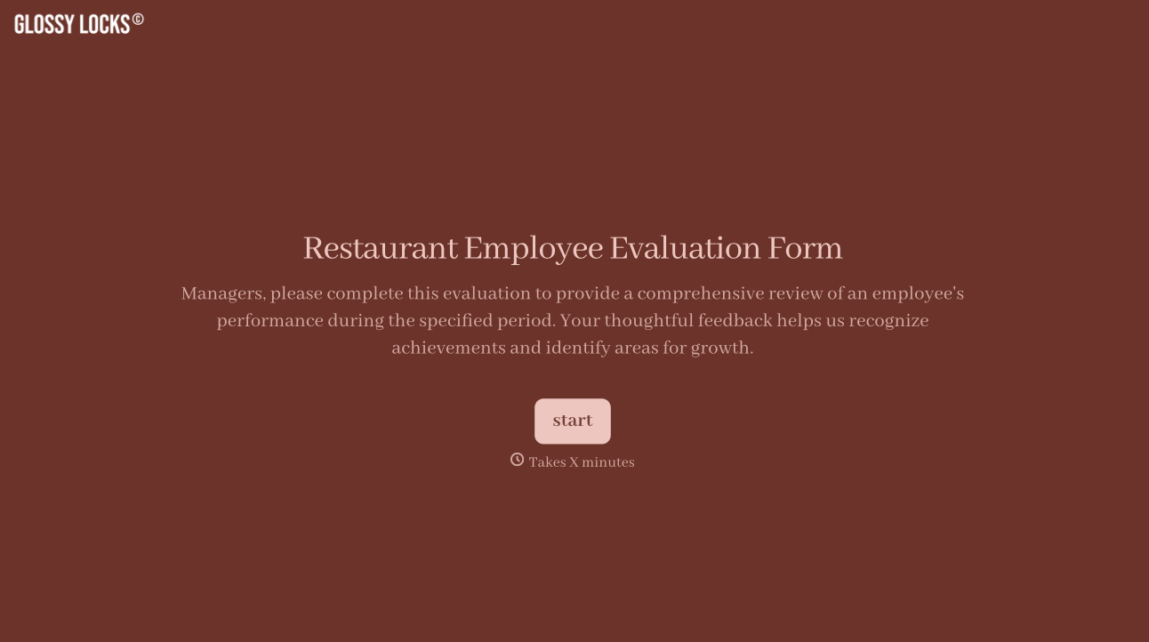 Restaurant Employee Evaluation Form Template
