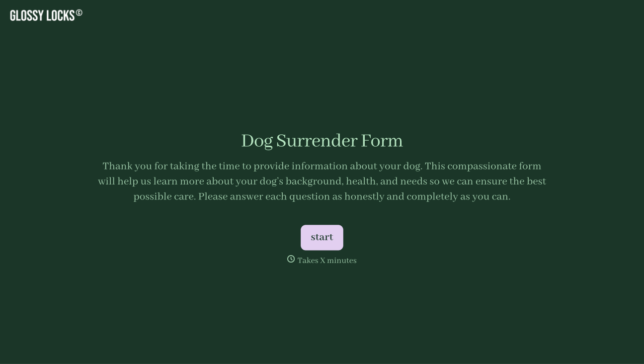 Dog Surrender Form Template