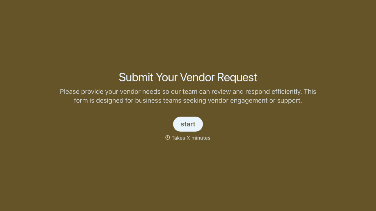 Vendor Request Form Template