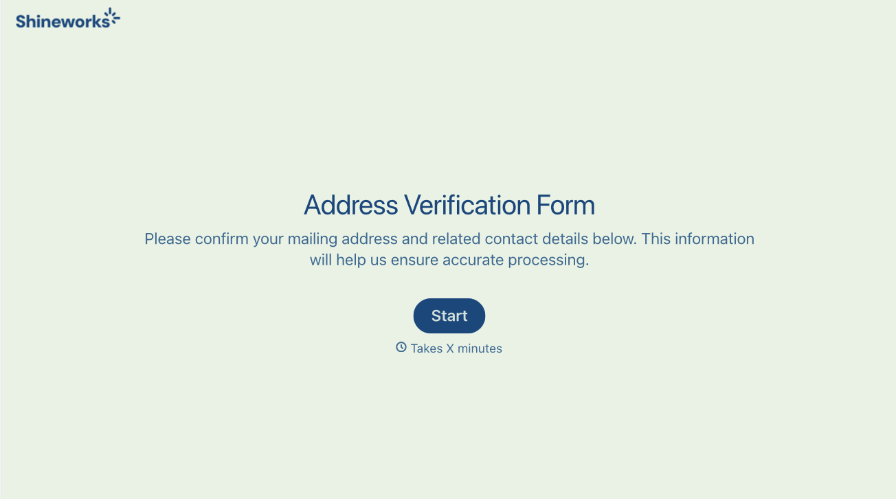 Address Verification Form Template