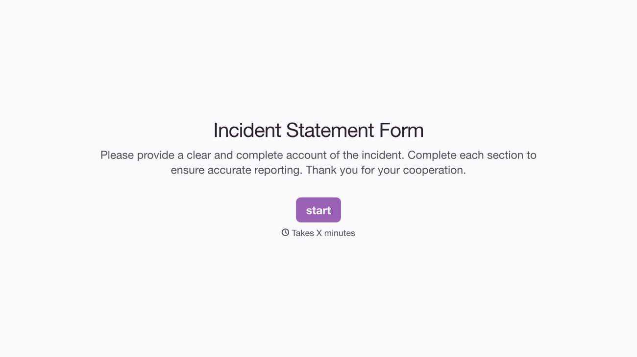 Incident Statement Form Template