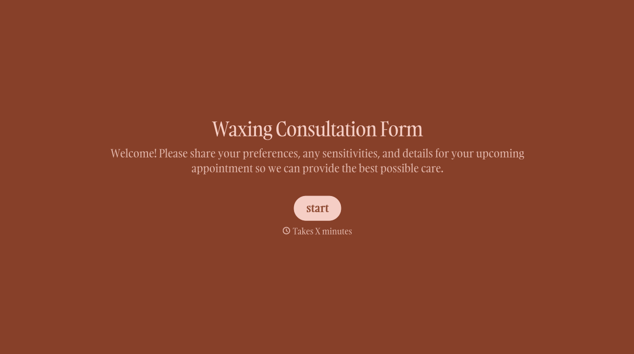 Waxing Consultation Form Template