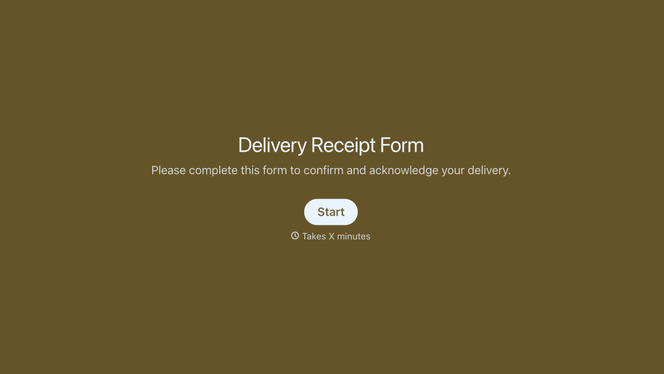 Delivery Receipt Form Template