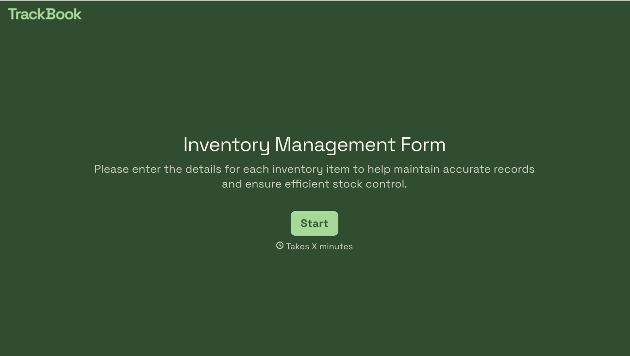 Inventory Management Form Template