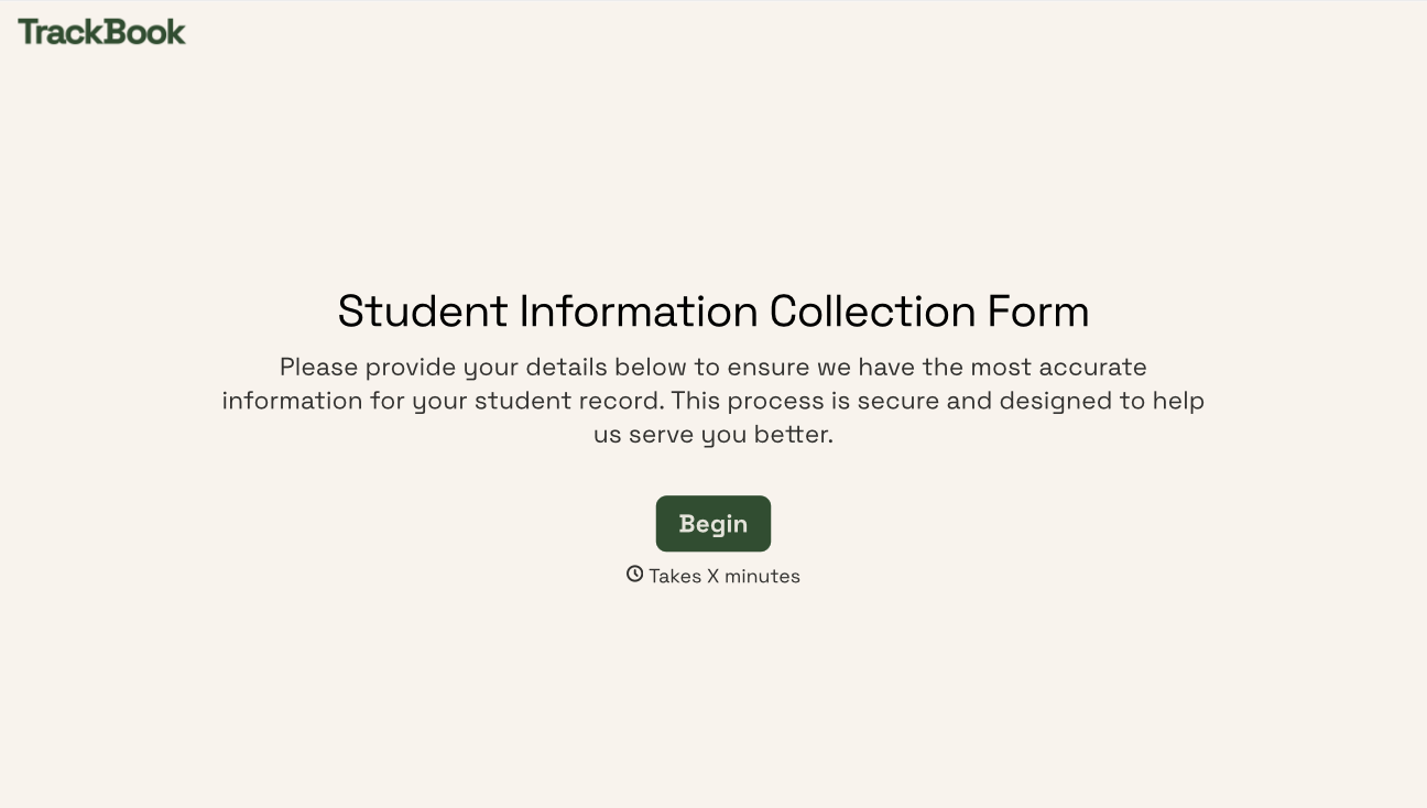 Student Information Collection Form Template