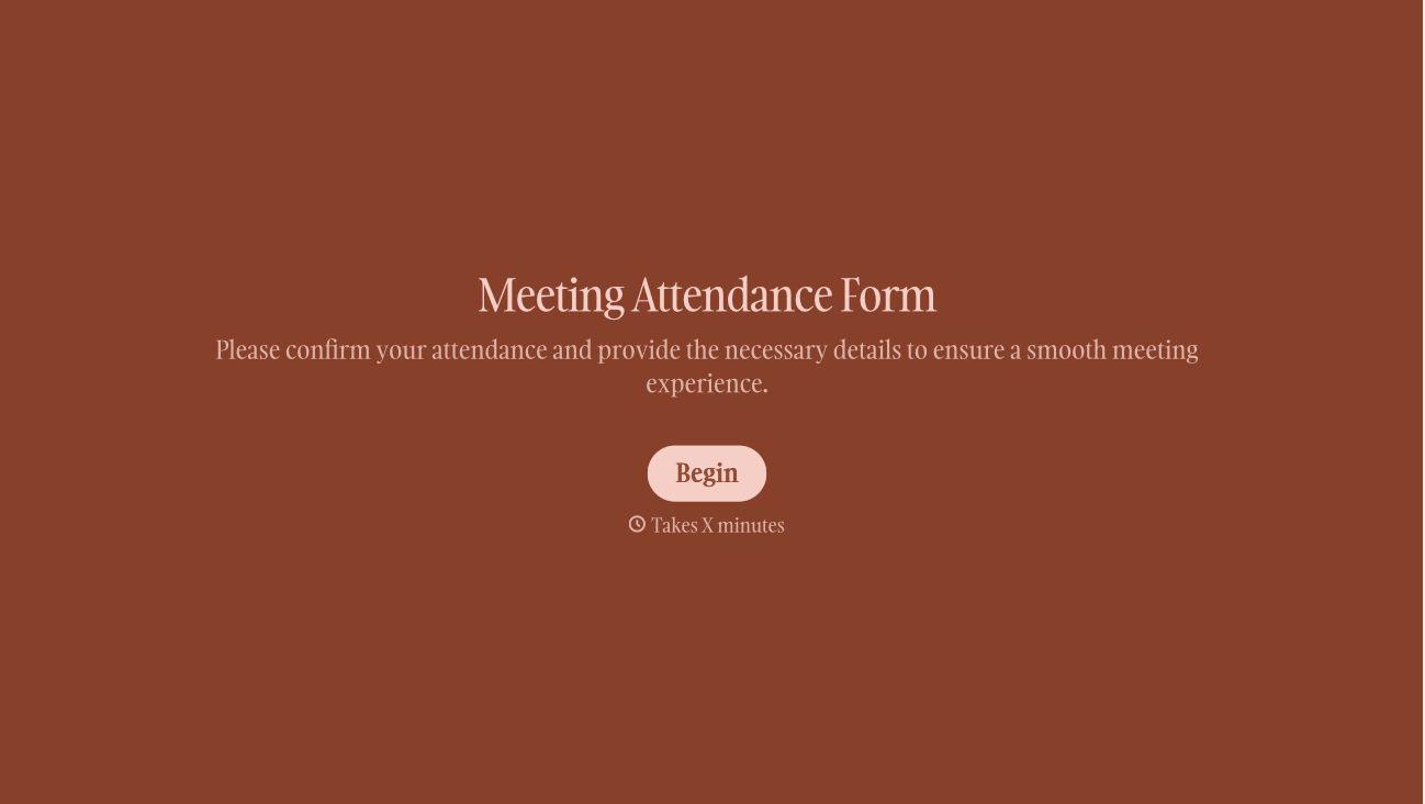 Meeting Attendance Form Template