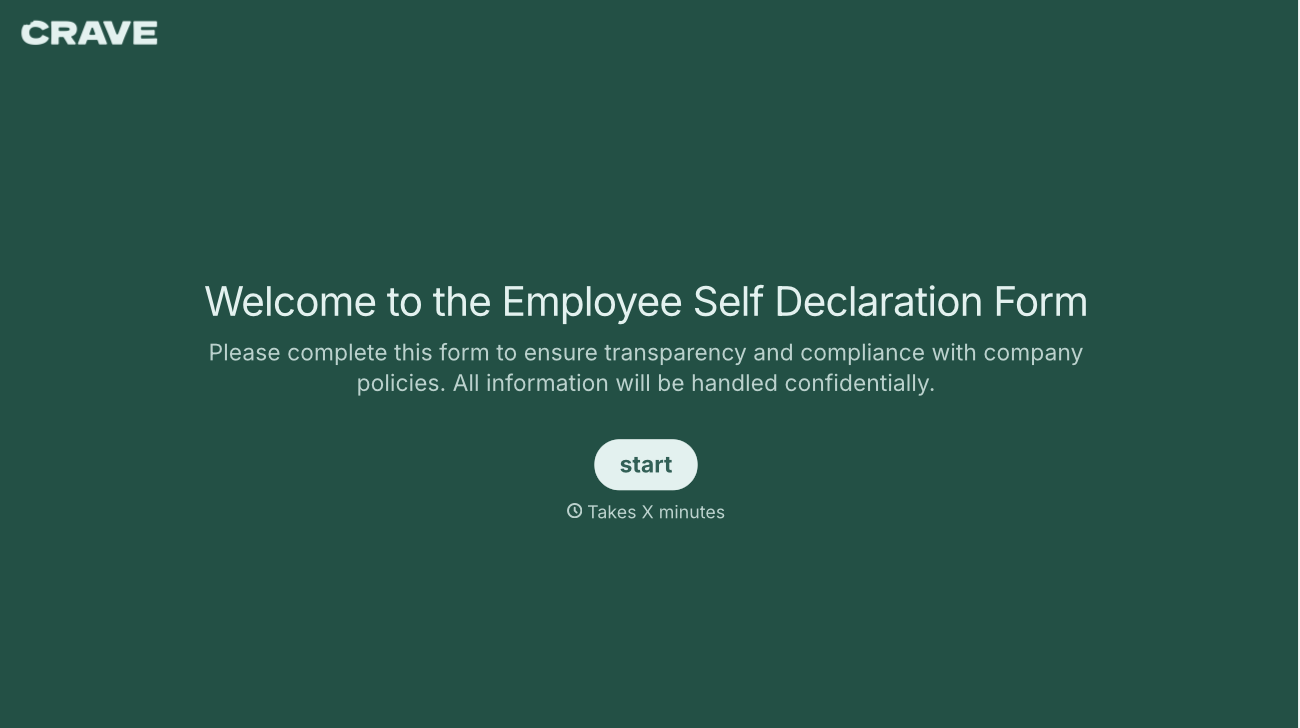 Employee Self-Declaration Form Template