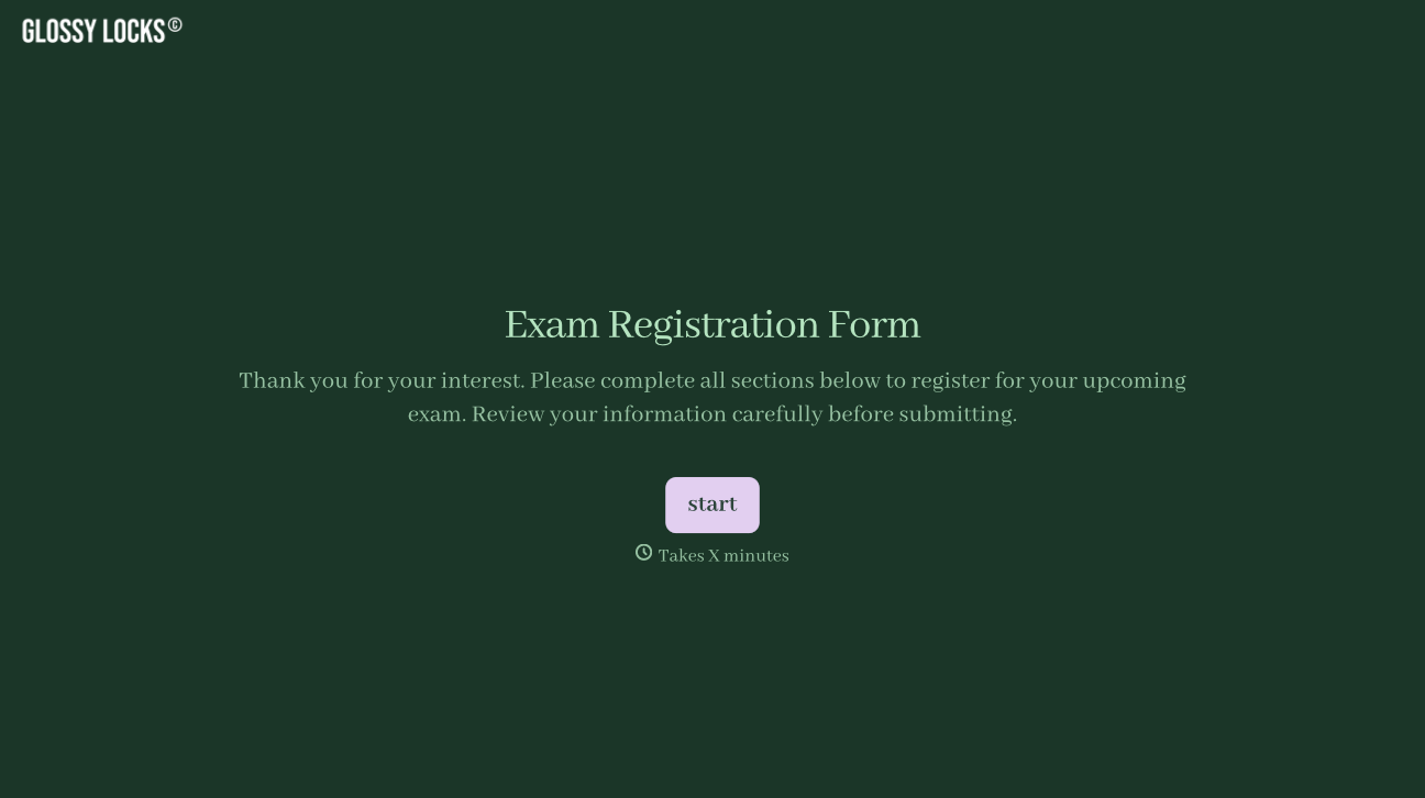 Exam Registration Form Template