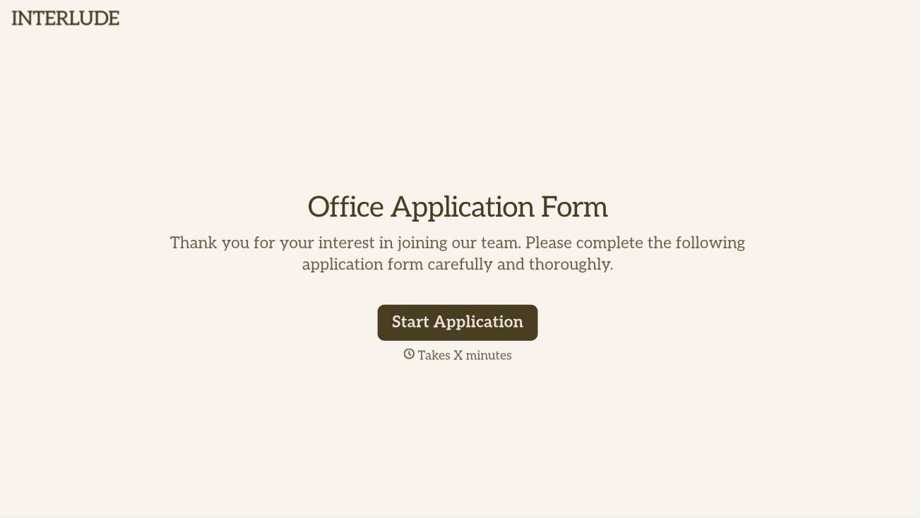 Office Application Form Template