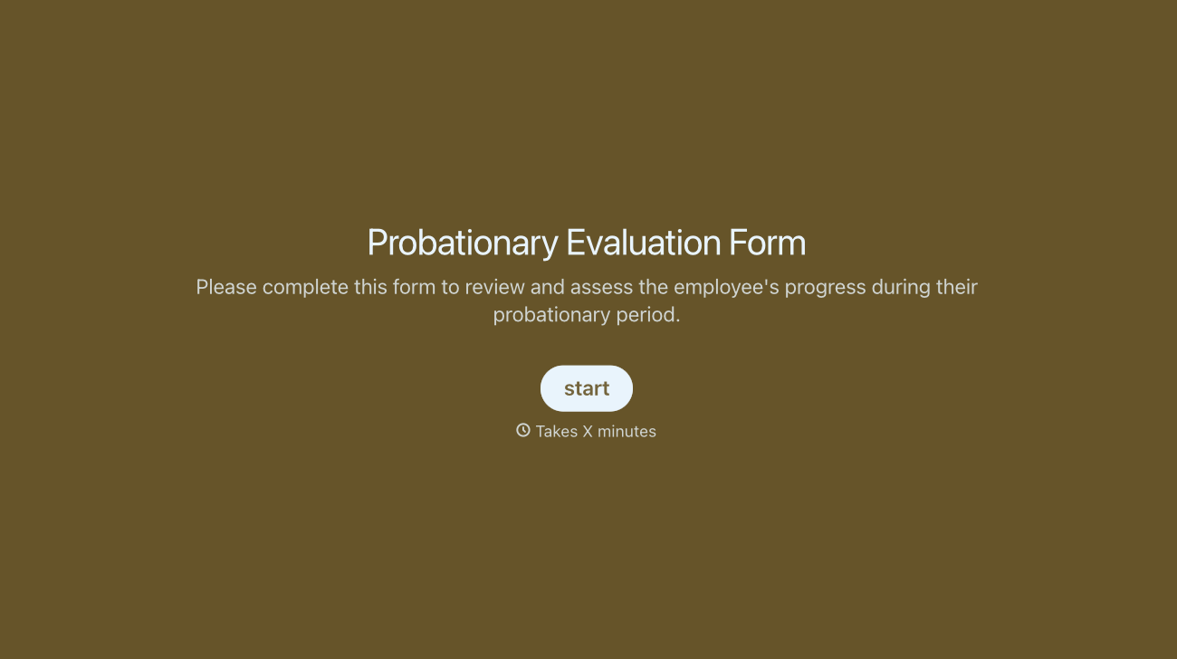 Probationary Evaluation Form Template