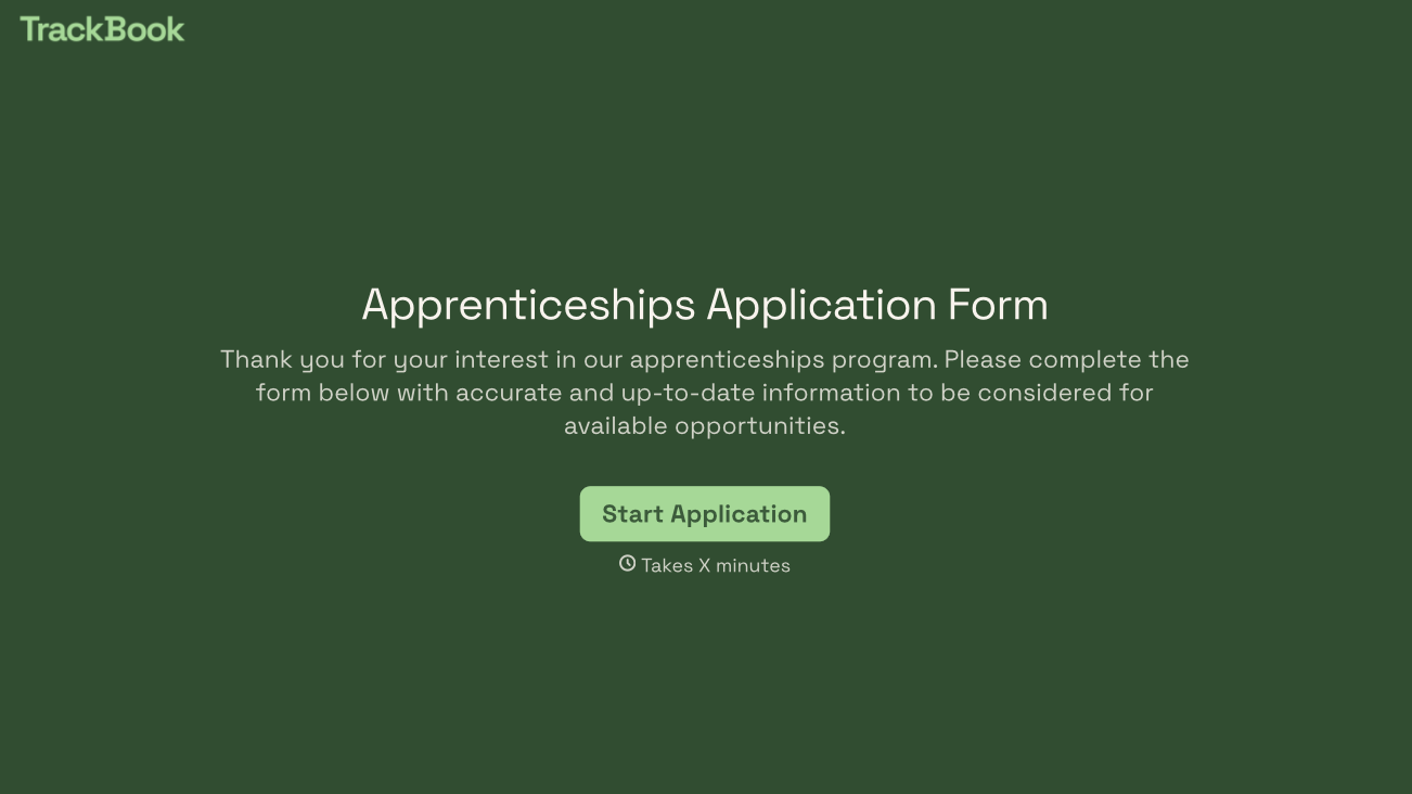 Apprenticeship Application Form Template