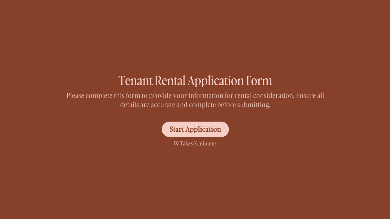 Tenant Rental Application Form Template