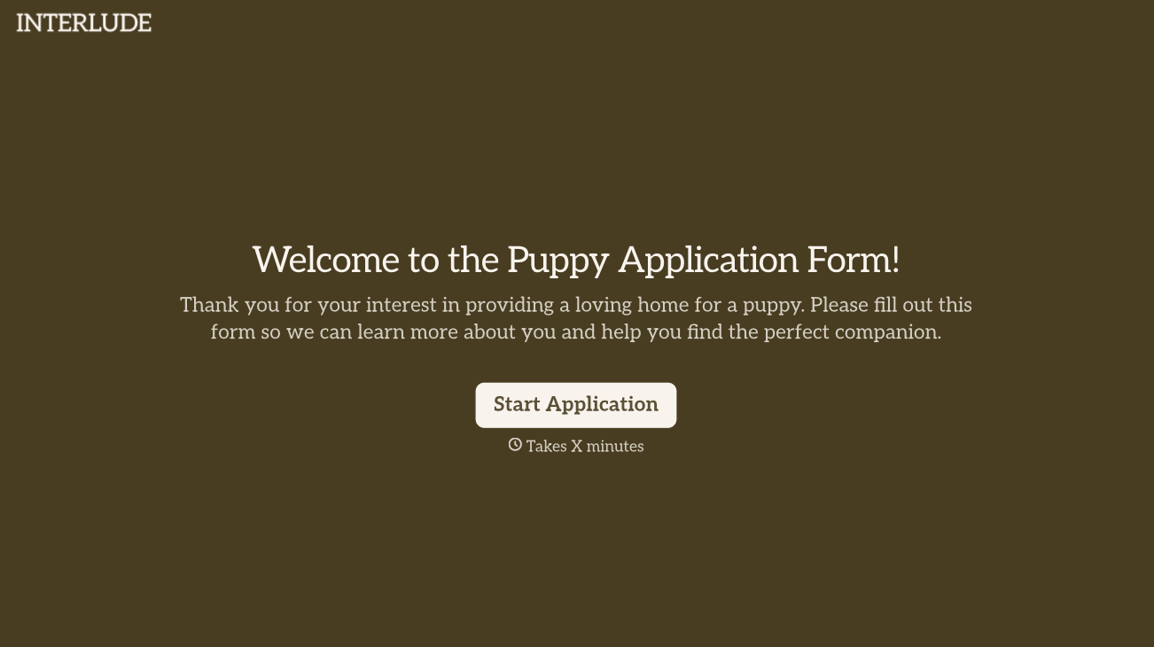 Puppy Application Form Template
